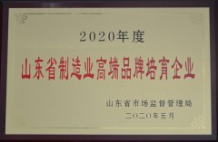 公司進入山東省制造業高端品牌培育企業